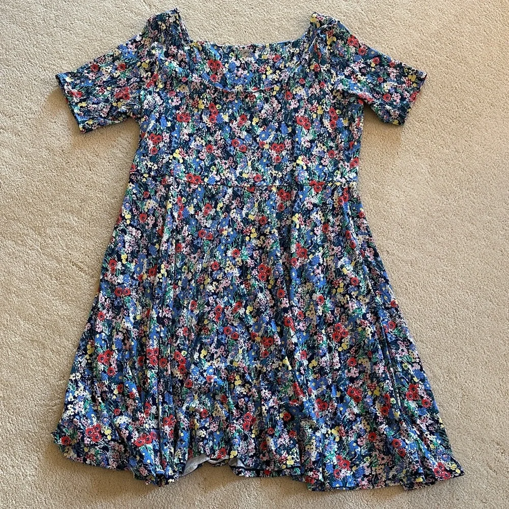 Lands' End Floral Women’s Dress - Blue and Red - Picture 1 of 3